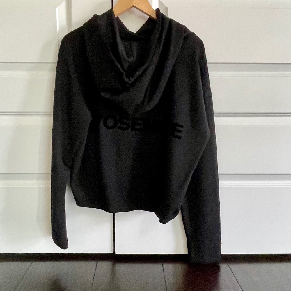 James Perse Black Cropped YOSEMITE Hoodie ~ Women’s Size 4 (fits like an XL) - Picture 4 of 14